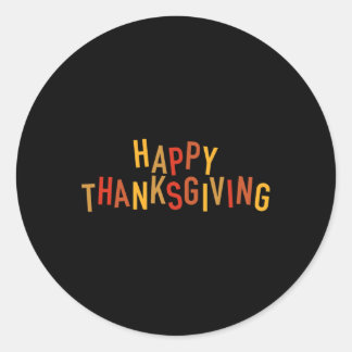 Fall Colour Cute Adorable Happy Thanksgiving Desig Classic Round Sticker