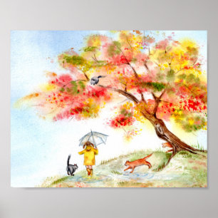 Fall Colour Sakura Poster