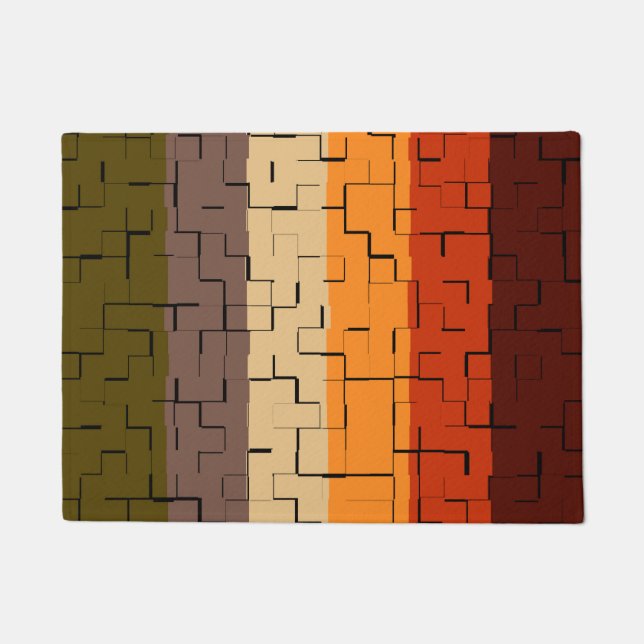 Fall Colour Stripes Doormat (Front)