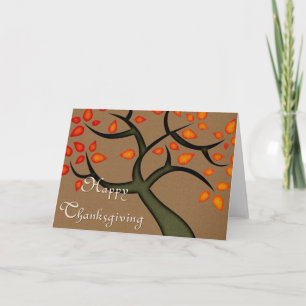 Fall Colour Tree : Happy Thanksgiving Greeting Car Holiday Card