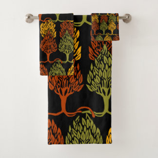 Fall Colour Trees Bath Towel Set