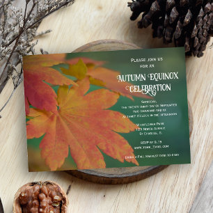 Fall Coloured Leaves Autumn Equinox Celebration Invitation