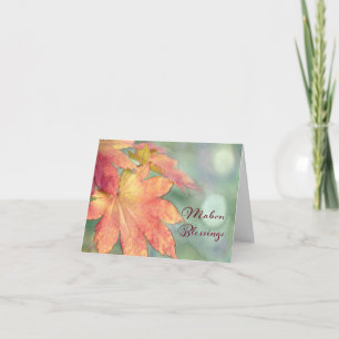 Fall Coloured Leaves Autumn Equinox Mabon Blessing Card