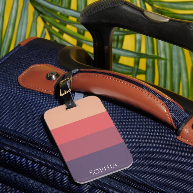 Fall Coloured Stripes- Luggage Tag (Front Insitu 1)