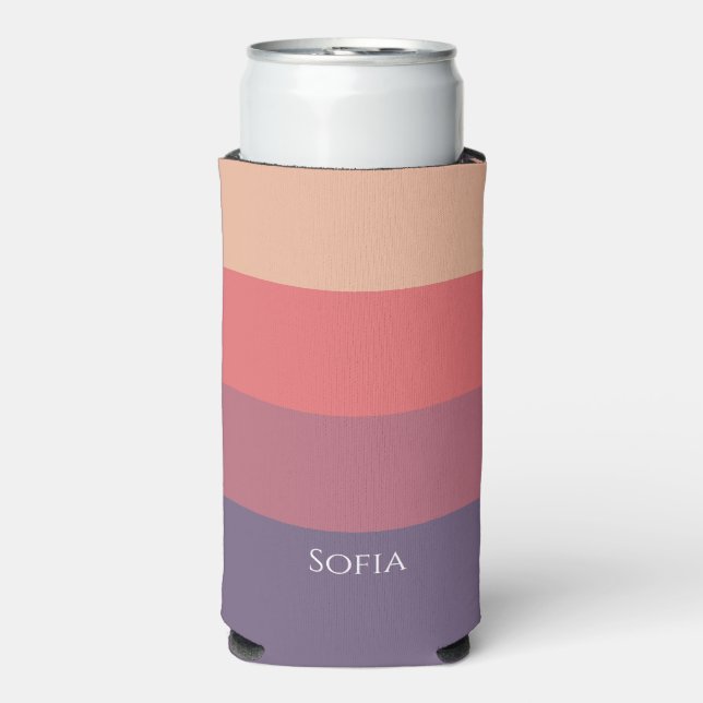 Fall Coloured Stripes- Seltzer Can Cooler (Seltzer Front)