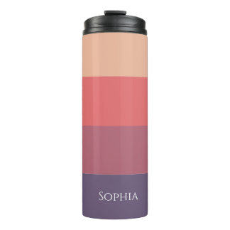 Fall Coloured Stripes-Sip in Style This Autumn- Thermal Tumbler