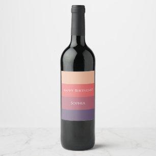 Fall Coloured Stripes- Wine Label