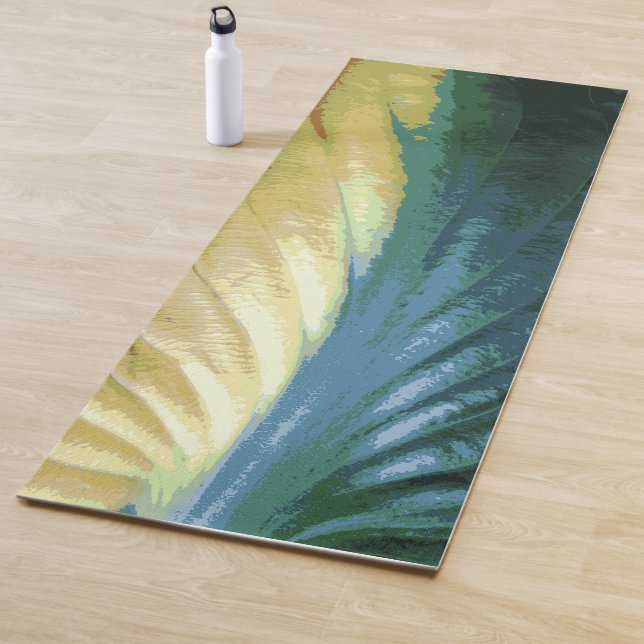 Fall Colourful Leaf Photo, Green Yellow Brown Colo Yoga Mat (In Situ)