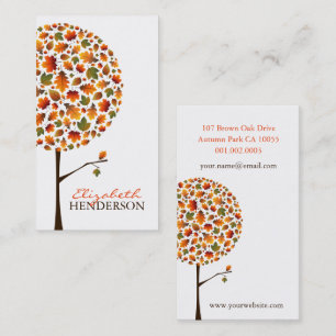 Fall Colourful Leaves Autumn Pop Tree Nature Moder Business Card