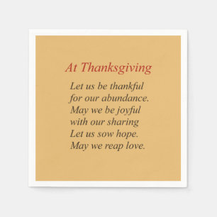 Fall Colours At Thanksgiving Poem Napkin