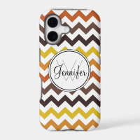 Fall Colours, Browns Chevron Monogram iPhone 5