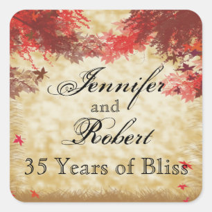 Fall Colours Burgundy and Red Branch Envelope Seal