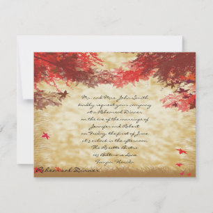 Fall Colours: Burgundy Branches Rehearsal Dinner Invitation
