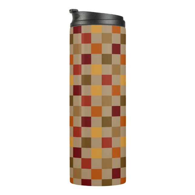 Fall Colours Chequered Thermal Tumbler (Rotated Right)