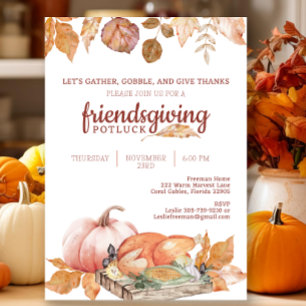 Fall Colours Friendsgiving Thanksgiving Dinner  Invitation