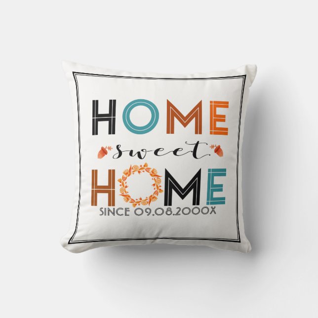 Fall Colours-Home Sweet Holme Text Cushion (Front)