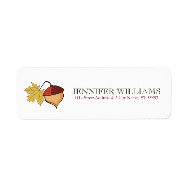 Fall Colours Leaf Thanksgiving Design Return Address Label (Front)