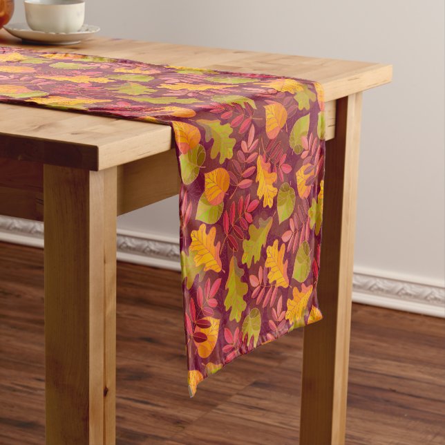 Fall Colours Leaves Table Runner (In Situ)