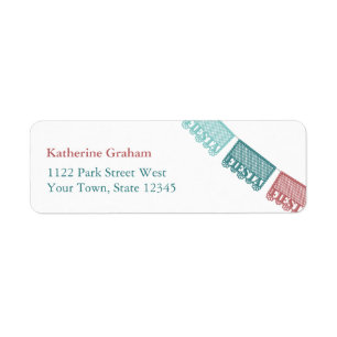Fall Colours Mexican Fiesta Banner Return Address Label