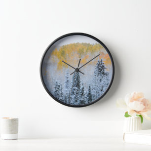 Fall Colours of Aspens & Fresh Snow Keebler Pass Clock