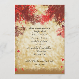 Fall Colours on Ecru Bridal Shower Invitation