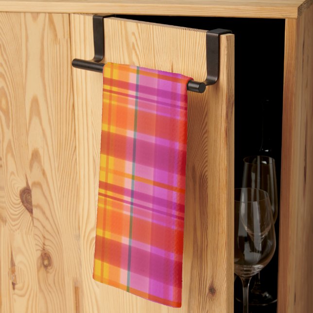 Fall Colours Plaid Tea Towel (Thirds Fold)