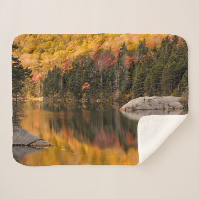 Fall Colours Reflected on Beaver Pond Sherpa Blanket (Front (Horizontal))