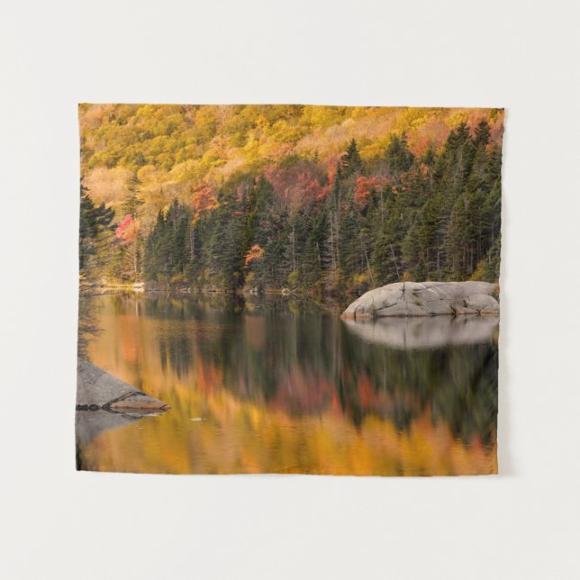 Fall Colours Reflected on Beaver Pond Tapestry (Front (Horizontal))