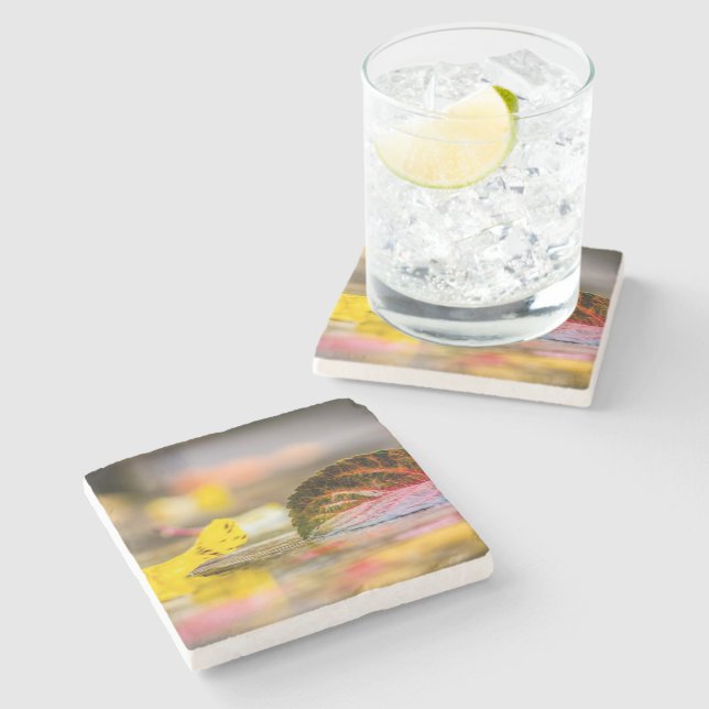 Fall colours stone coaster (Side)