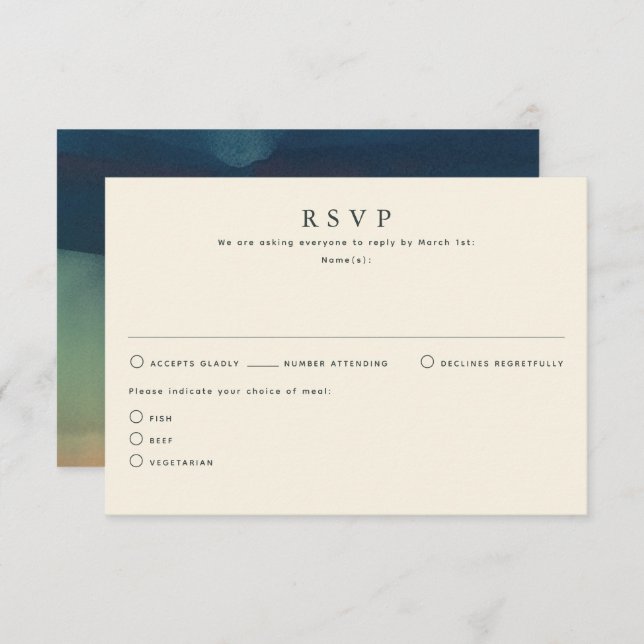 Fall Colours Wedding RSVP Cards (Front/Back)