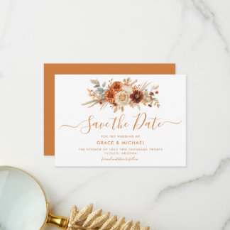 Fall Colours Wedding Save the Date Thank You Card