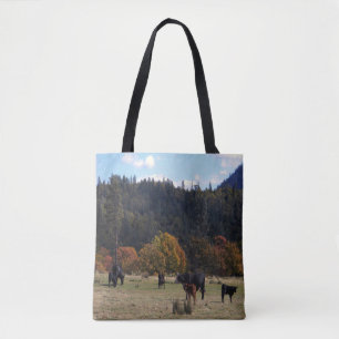 Fall colours with the herd.... tote bag