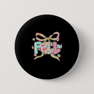 Fall Coquette Bow Pumpkin Thanksgiving Autumn Leav 6 Cm Round Badge