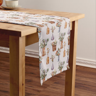 Fall Cottage Farmhouse Thanksgiving Floral Copper  Medium Table Runner