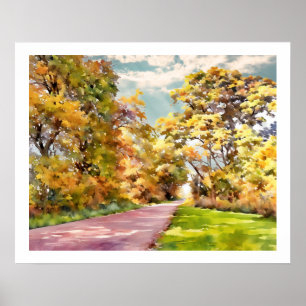 Fall Country Road Near Pottstown. Poster