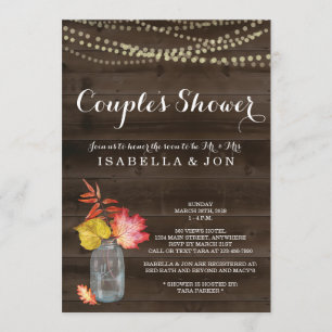 Fall Couple Shower Invitation, Bridal Wedding Baby Invitation