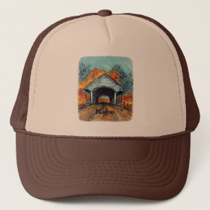 Fall Covered Bridge Trucker Hat