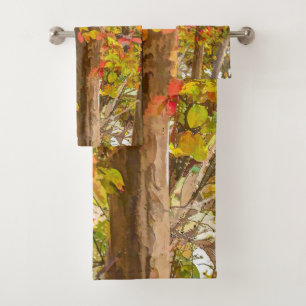 Fall Crape Myrtle Trees Bath Towel Set