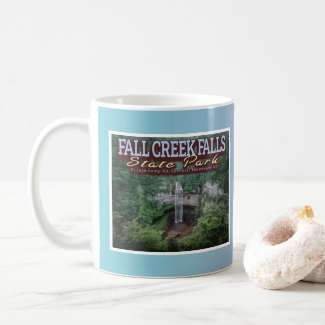 FALL CREEK FALLS STATE PARK - TENNESSEE USA COFFEE MUG (With Donut)