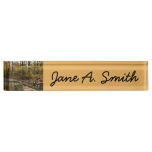 Fall Creek with Reflection at Laurel Hill Park Nameplate