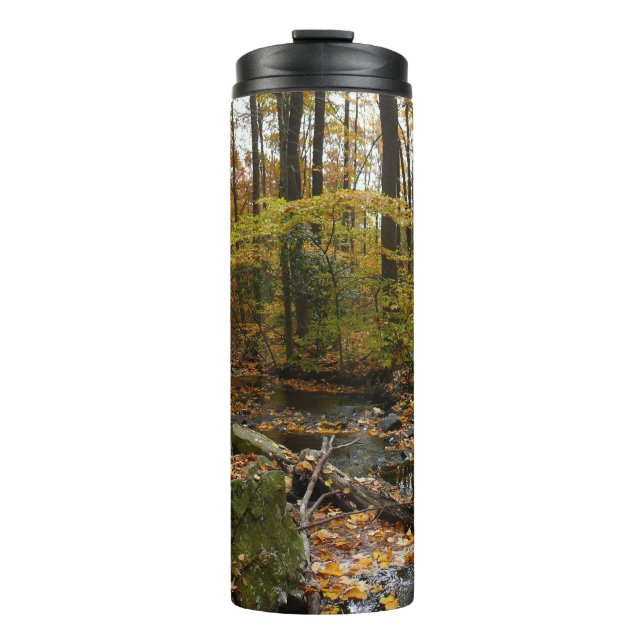Fall Creek with Reflection at Laurel Hill Park Thermal Tumbler (Front)