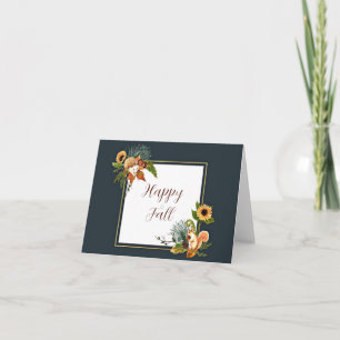 Fall critters and nature with customisable text note card