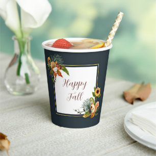 Fall critters and nature with customisable text paper cups