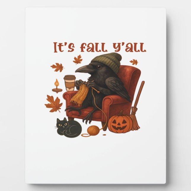 Fall Crow – It’s Fall Y’all Art Plaque (Front)