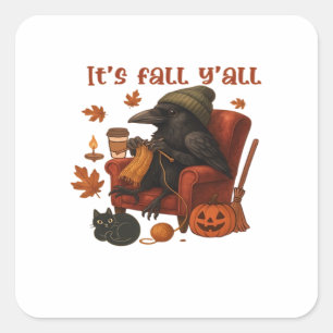 Fall Crow – It’s Fall Y’all Art Square Sticker