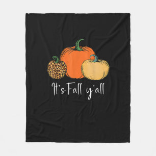 Fall Cute Halloween Pumpkin Thanksgiving It’s Fall Fleece Blanket