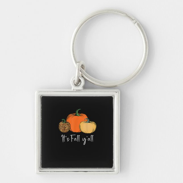 Fall Cute Halloween Pumpkin Thanksgiving It’s Fall Key Ring (Front)