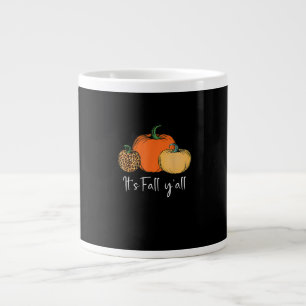 Fall Cute Halloween Pumpkin Thanksgiving It’s Fall Large Coffee Mug