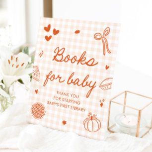 Fall Cutie Pie Baby Shower Books for Baby Game Pedestal Sign
