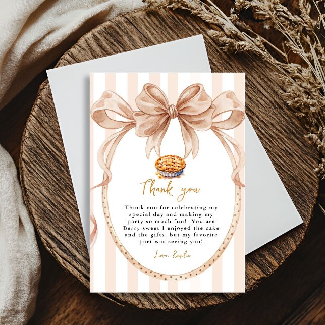 Fall cutie Pie Baby Shower Thank You Card (Creator Uploaded)